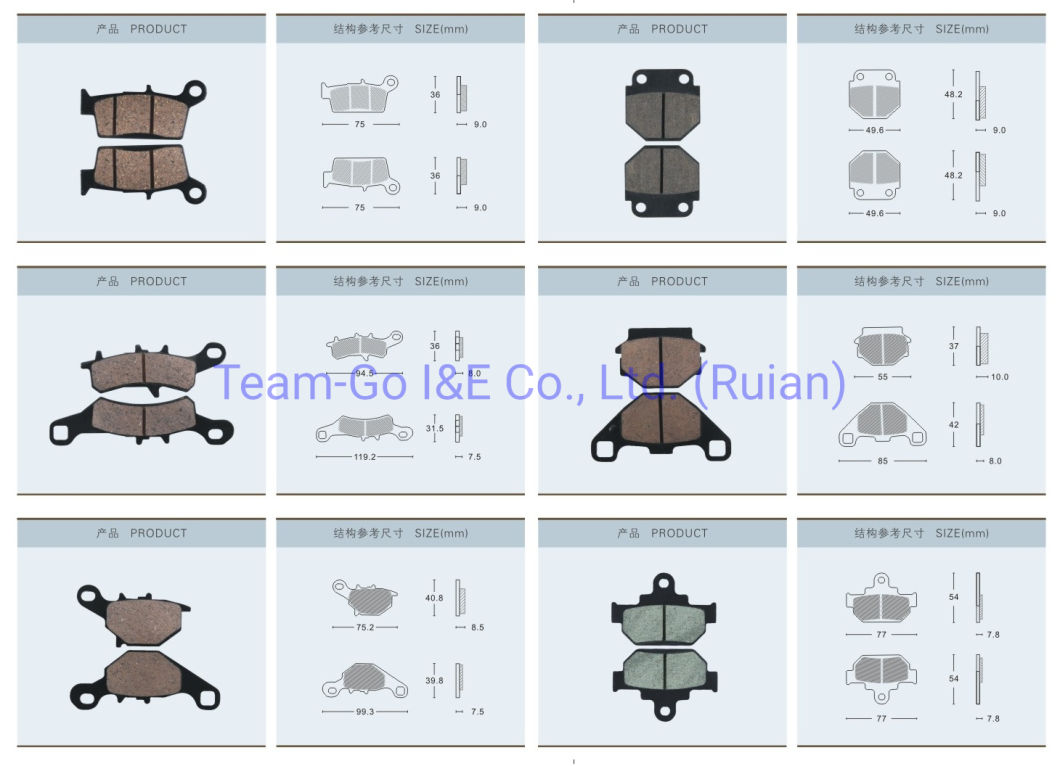 Various Types of Brake Disc Pad for Motorcycle Spare Parts