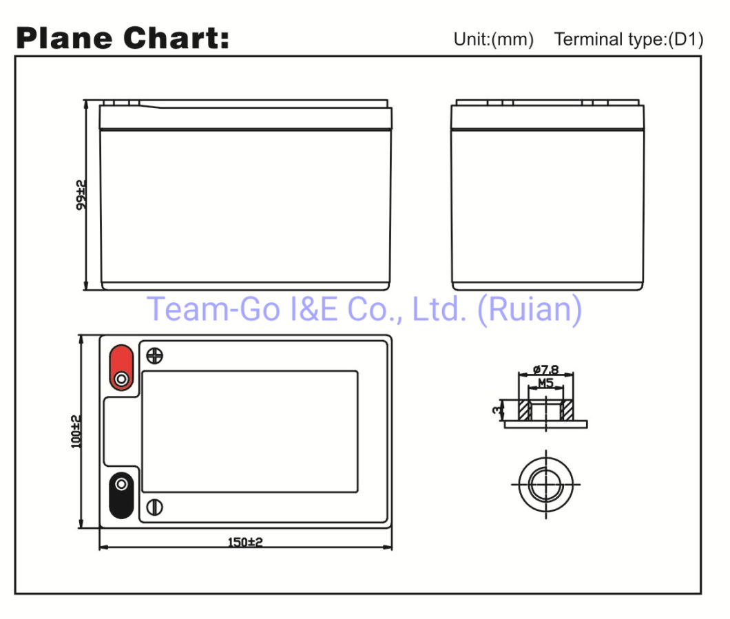 Lead Acid Battery for Electric Motorcycle Spare Parts 6-Dzf-13 12V13ah2hr